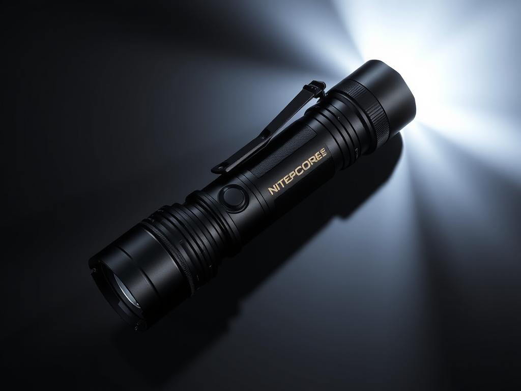 Nitecore P20iX flashlight showing its quad-LED design capable of producing 4,000 lumens of light