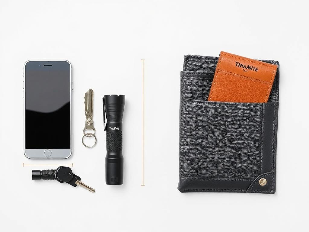 ThruNite Archer 2A C camping torch compared to everyday items showing its compact size, highlighting portable best camping torches