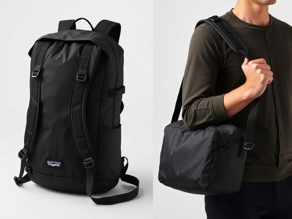 Patagonia Black Hole MLC 45L backpack in black showing multiple carrying options