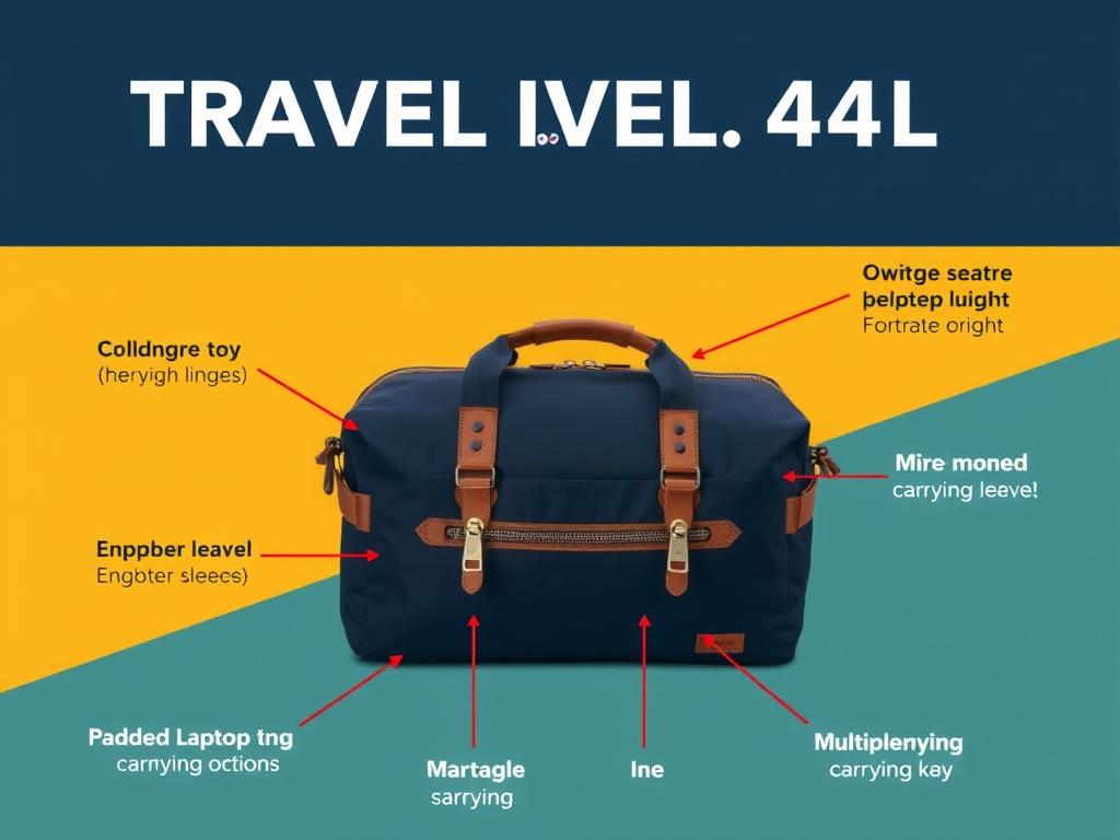 Topo Designs Travel Bag 40L in navy blue showing heritage design elements